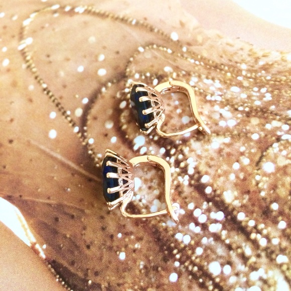 Sapphire Earrings. - Picture 2 of 3